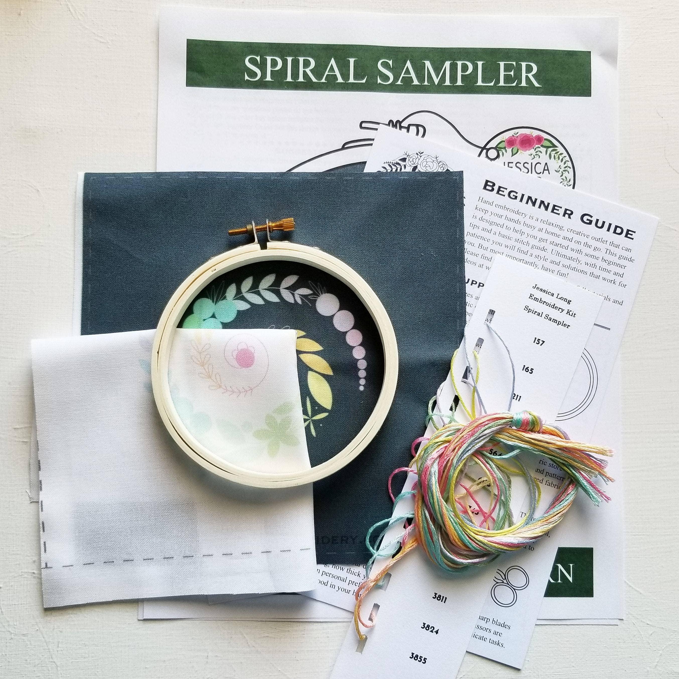 Spiral Sampler Beginner Embroidery Kit - Handcraft Harbor