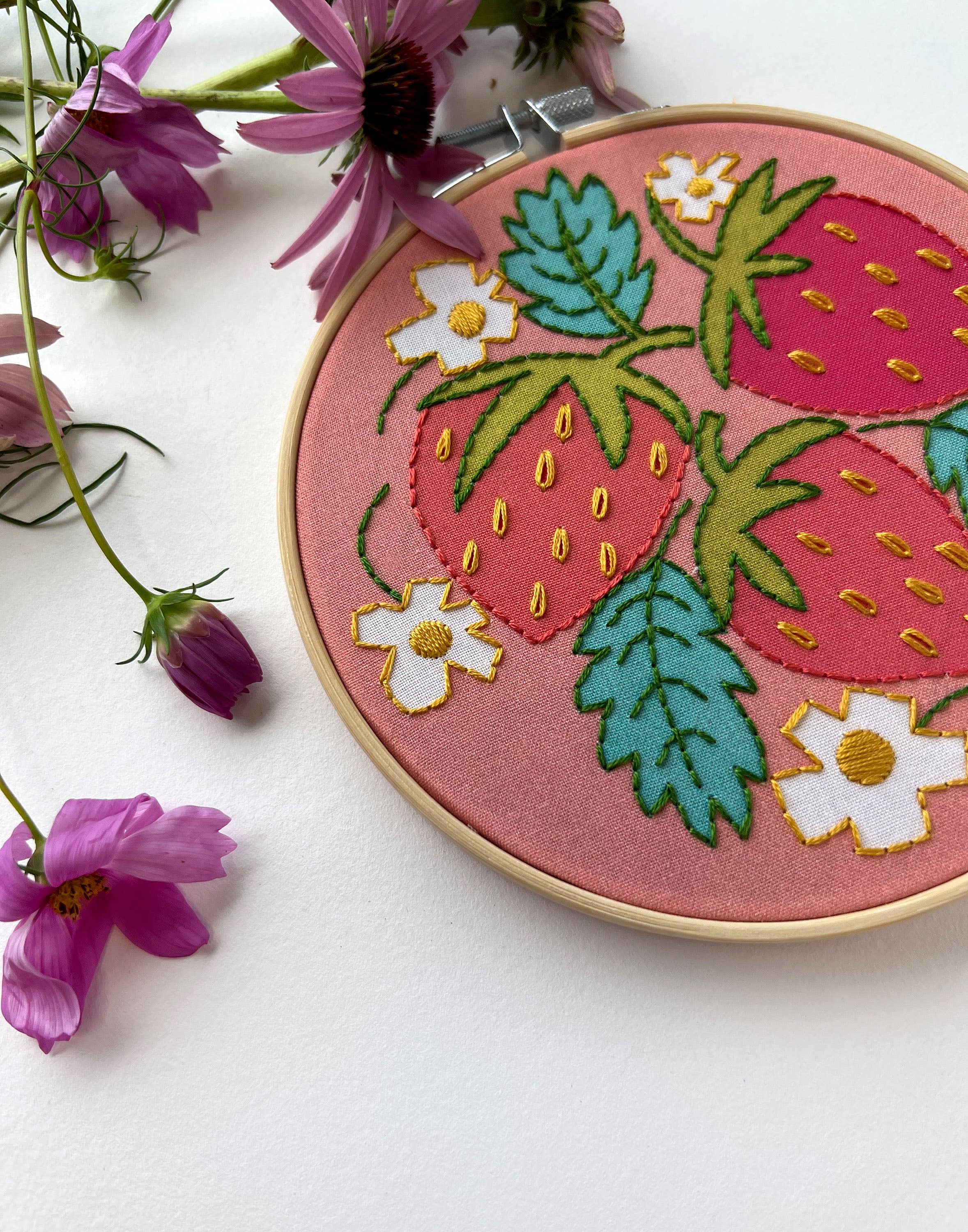 Strawberries Embroidery Kit - Handcraft Harbor