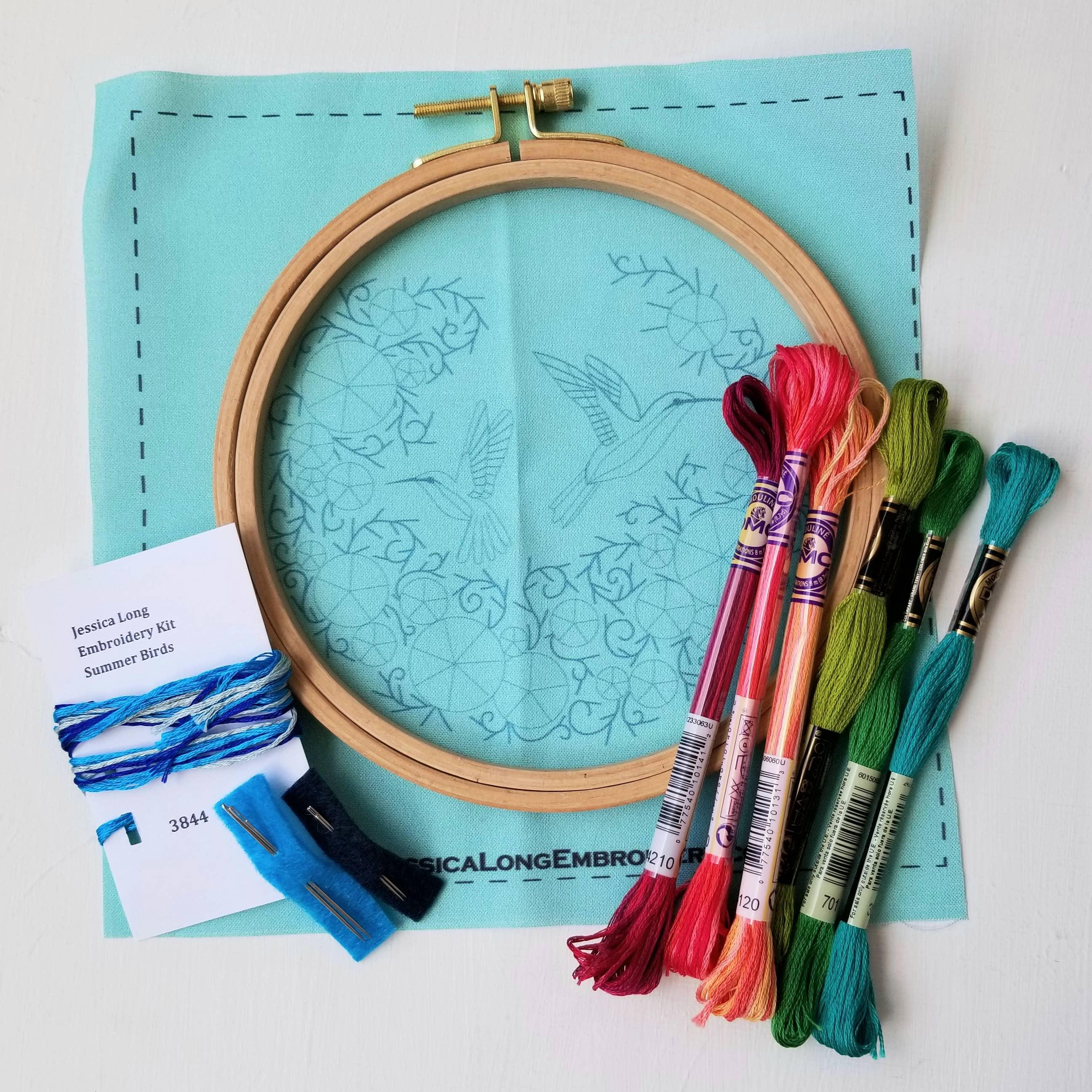 Summer Hummingbird Embroidery Kit - Handcraft Harbor