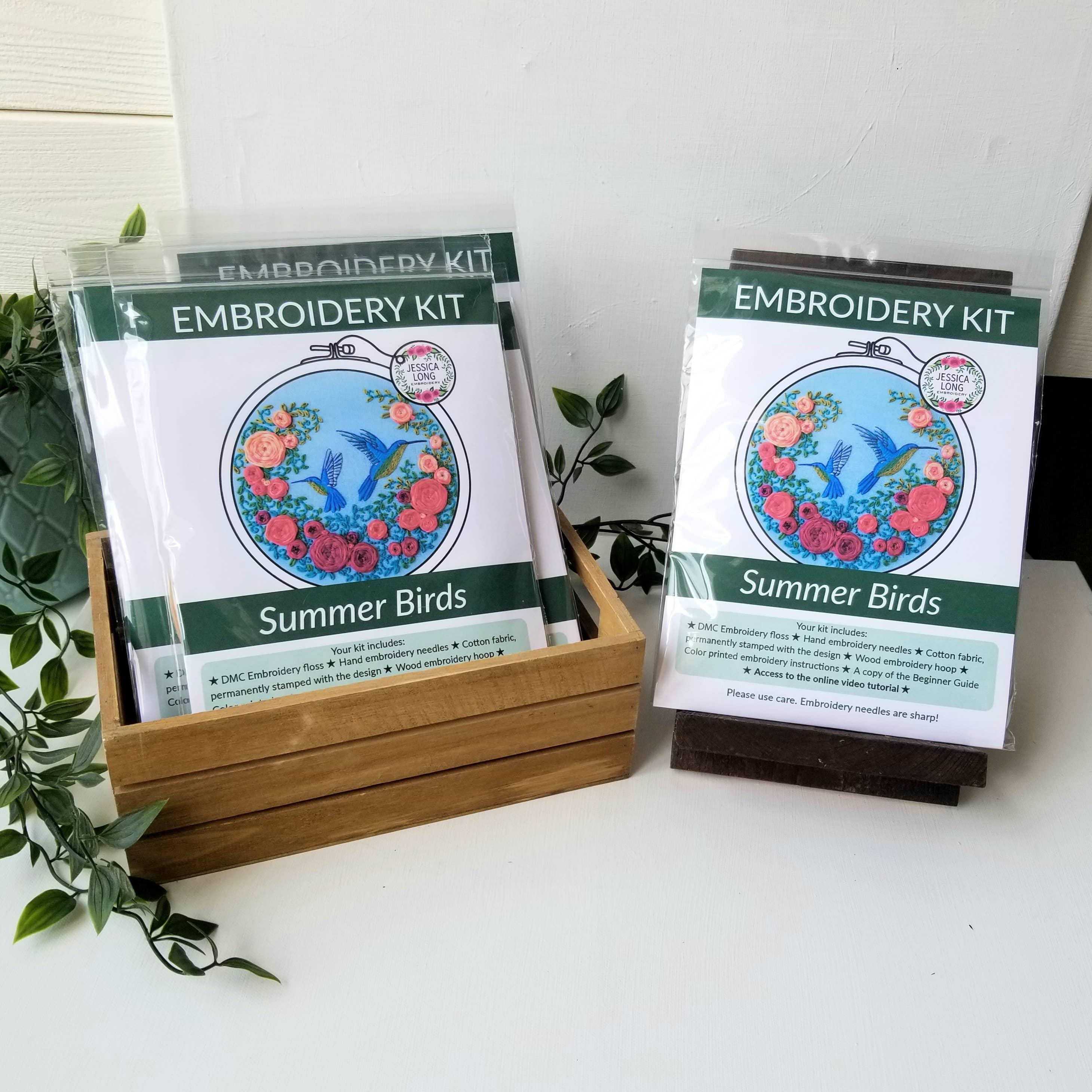 Summer Hummingbird Embroidery Kit - Handcraft Harbor