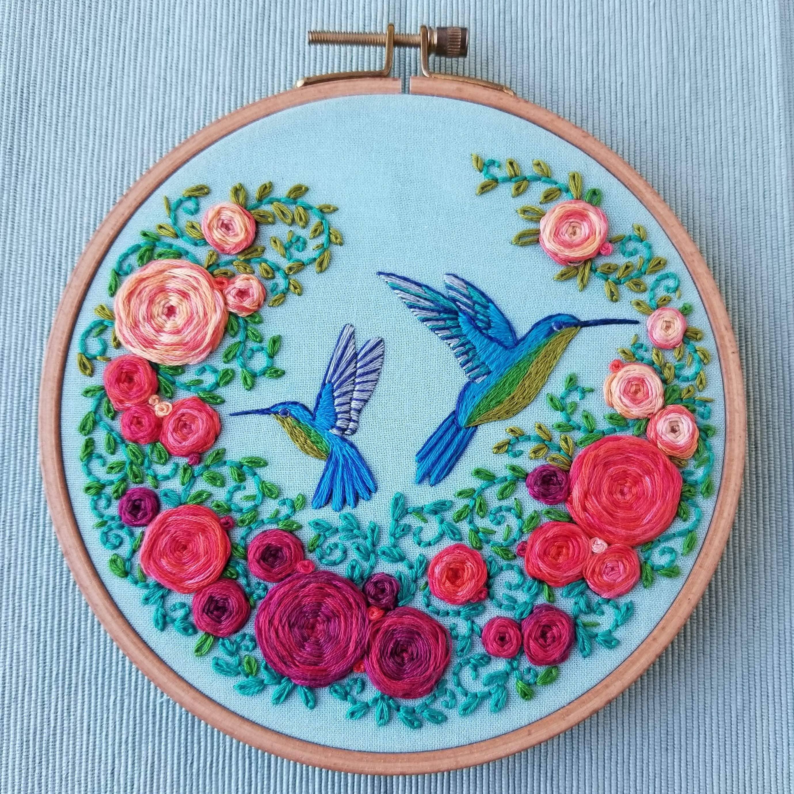 Summer Hummingbird Embroidery Kit - Handcraft Harbor