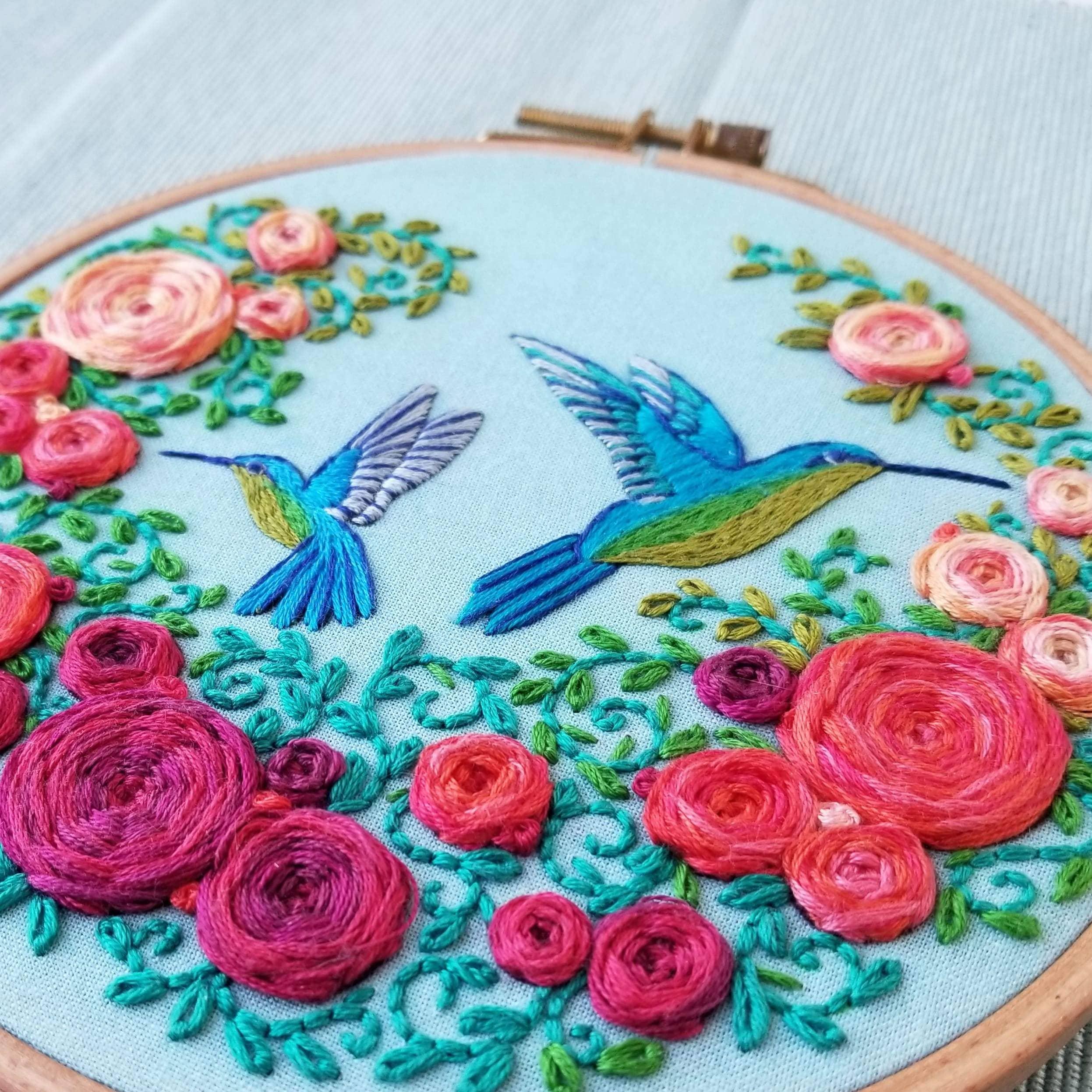 Summer Hummingbird Embroidery Kit - Handcraft Harbor