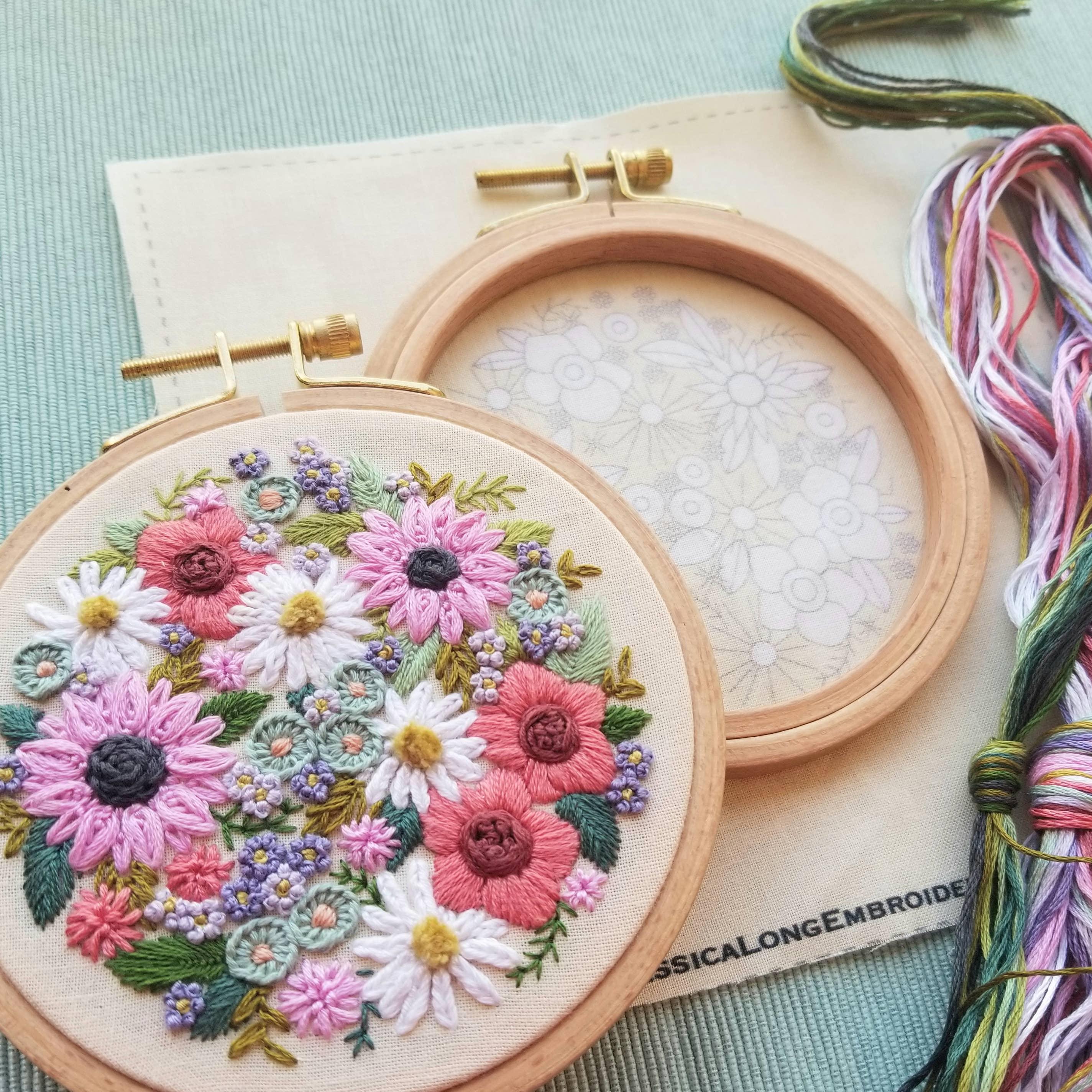 Wildflower Sampler Embroidery Craft Kit - Handcraft Harbor
