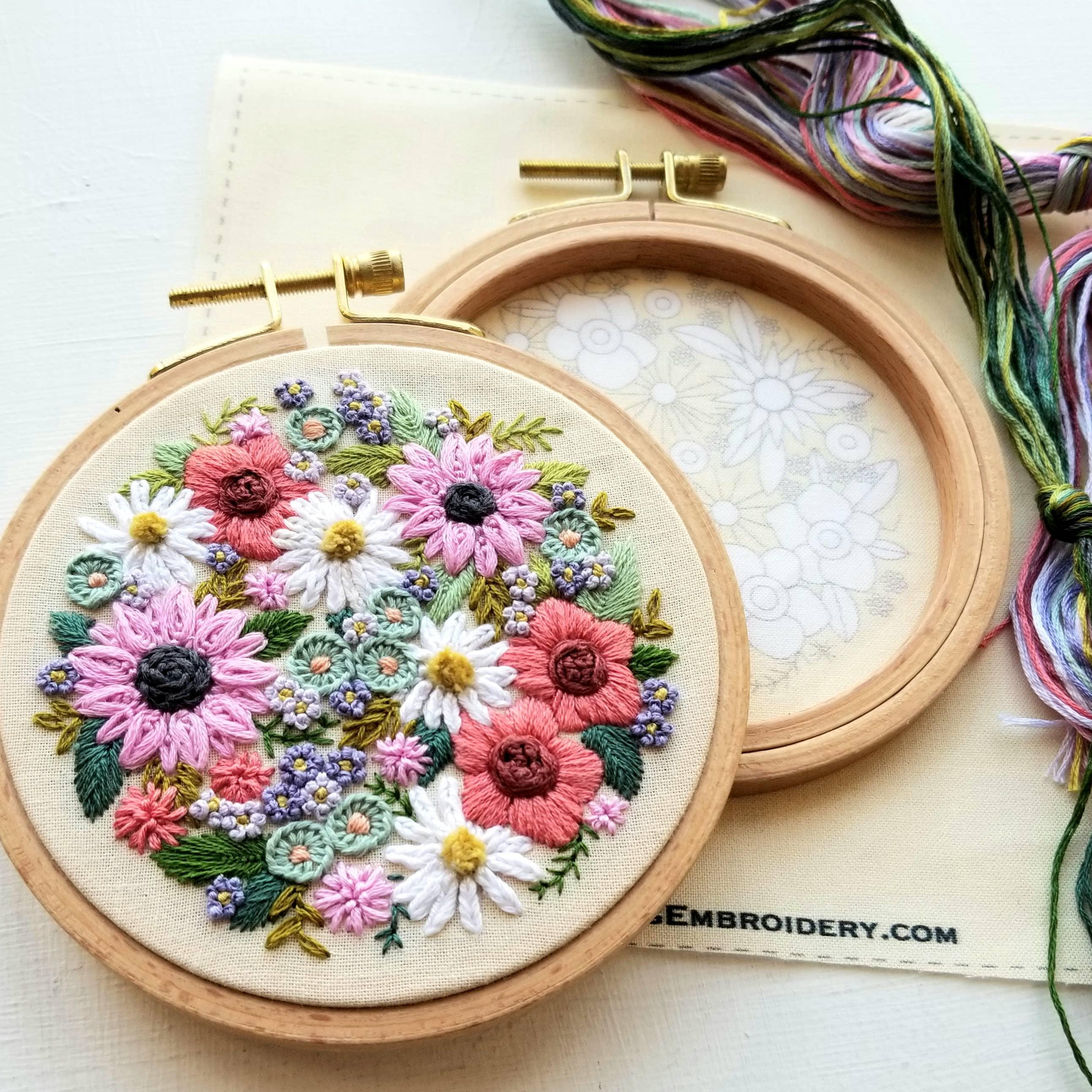 Wildflower Sampler Embroidery Craft Kit - Handcraft Harbor