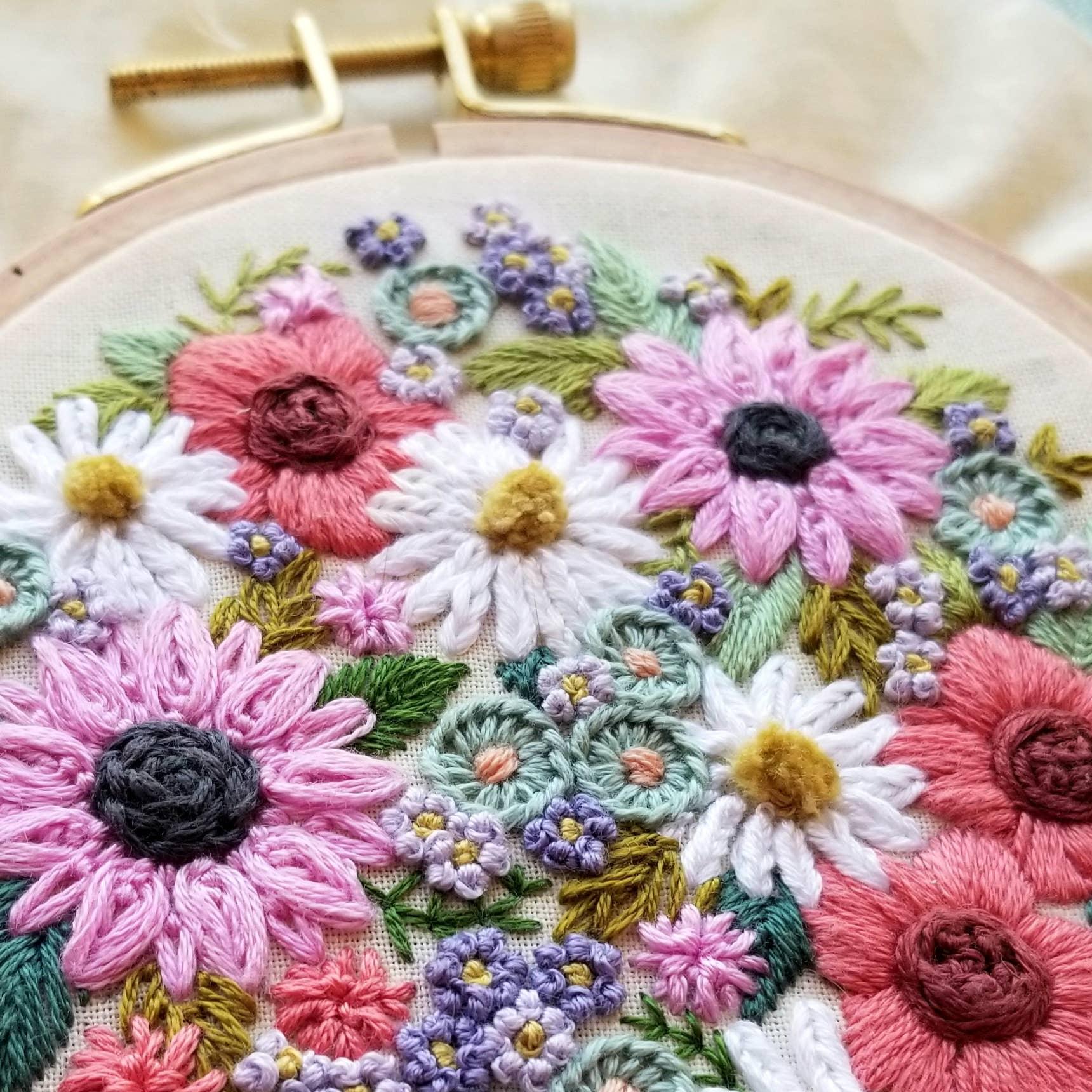 Wildflower Sampler Embroidery Craft Kit - Handcraft Harbor
