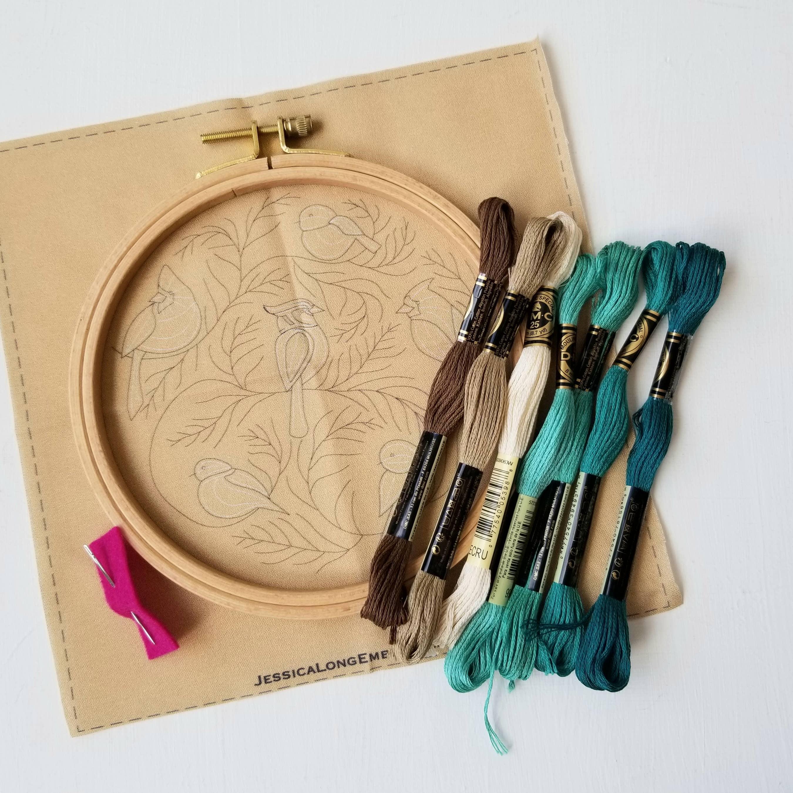 Winter Birds Embroidery Kit - Handcraft Harbor