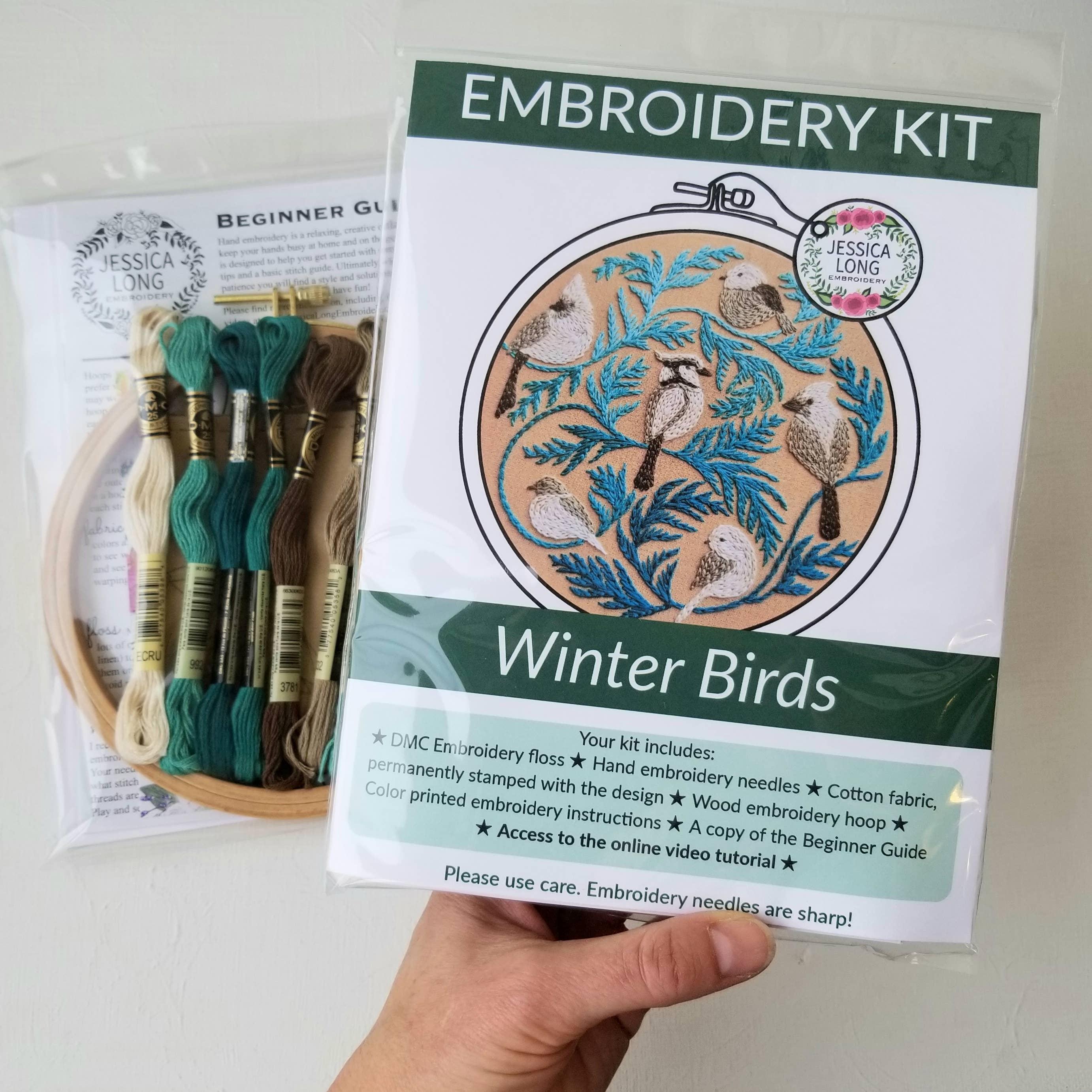 Winter Birds Embroidery Kit - Handcraft Harbor