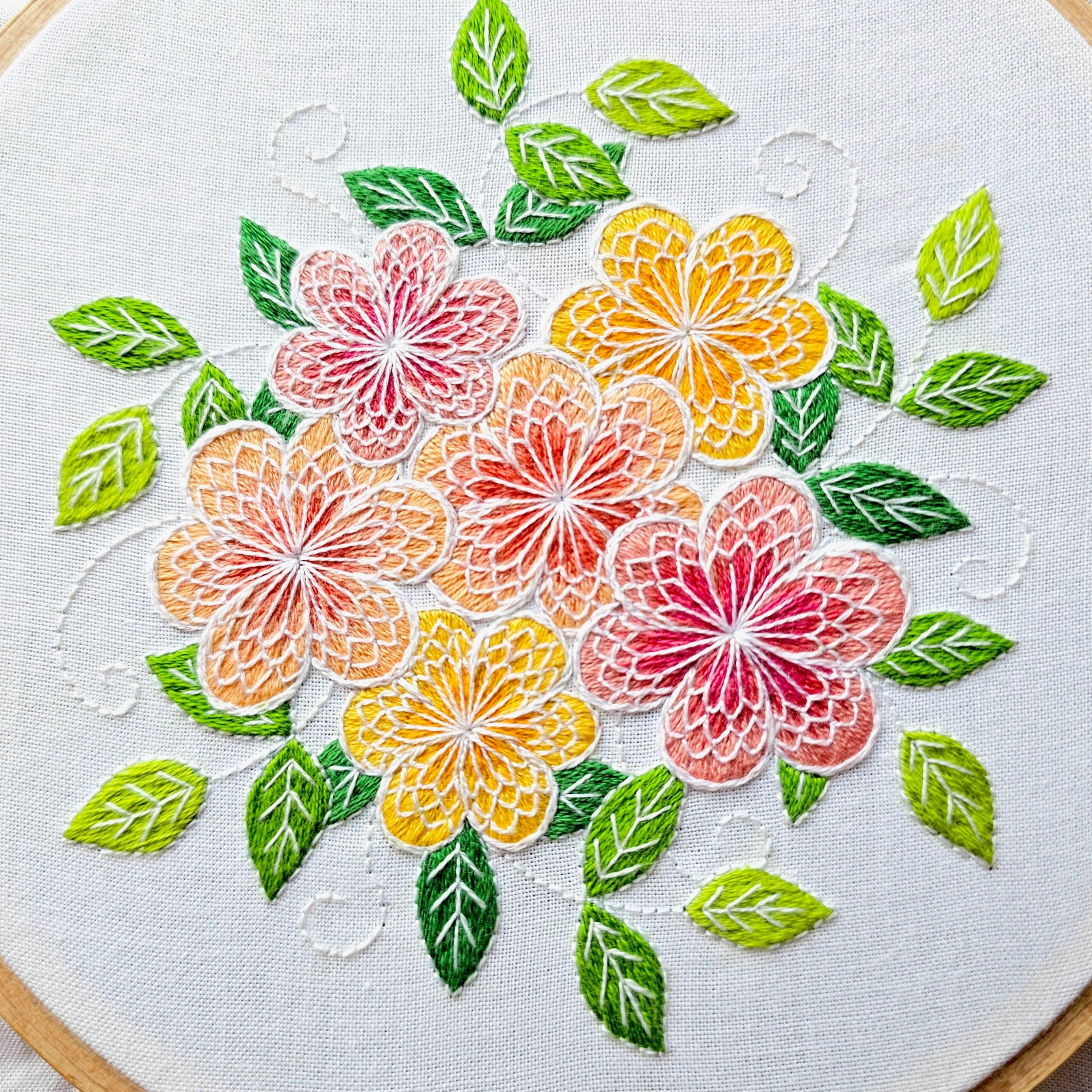 Lacy Flowers Intermediate Embroidery Kit