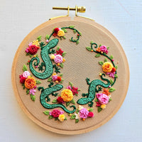 Backyard Geckos Hand Embroidery Kit