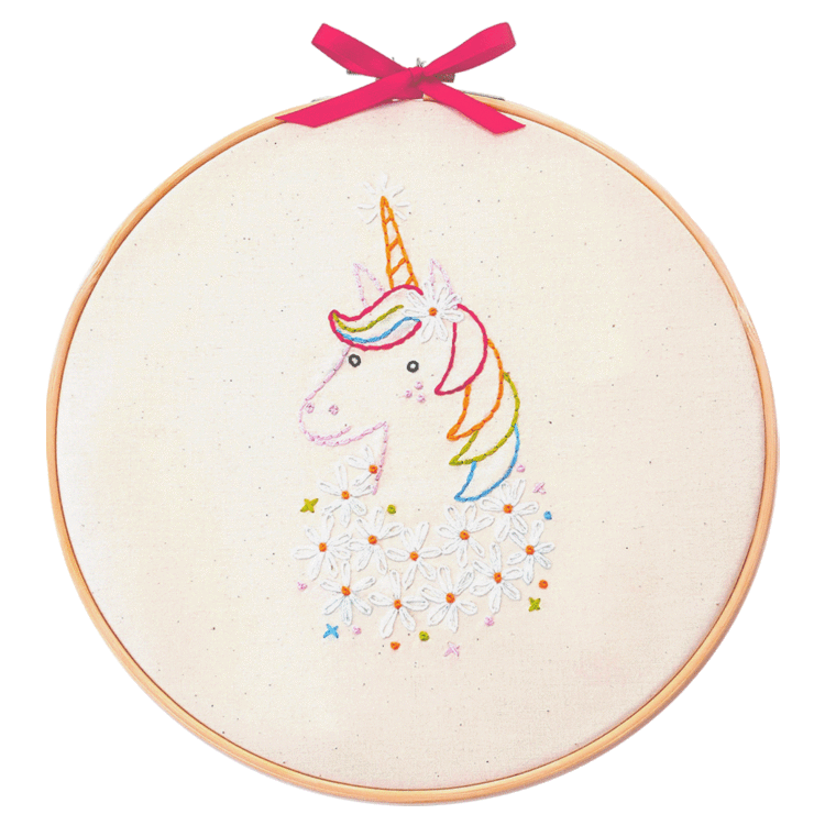 Unicorn Embroidery Wall Art Kit