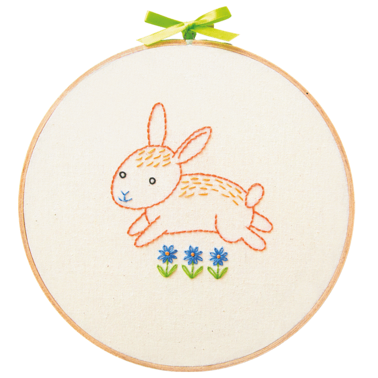 Bunny Embroidery Wall Art Kit