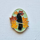 Autumn Crow Enamel Needle Minder - Handcraft Harbor