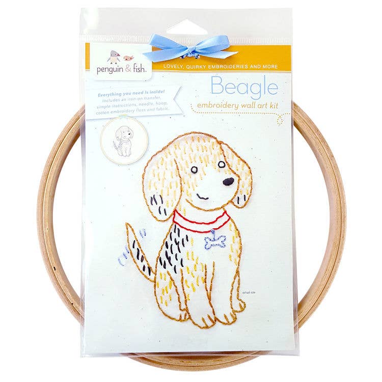 Beagle Embroidery Wall Art Kit