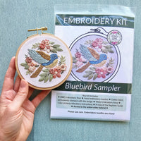 Bluebird Sampler Beginner Hand Embroidery Kit - Handcraft Harbor