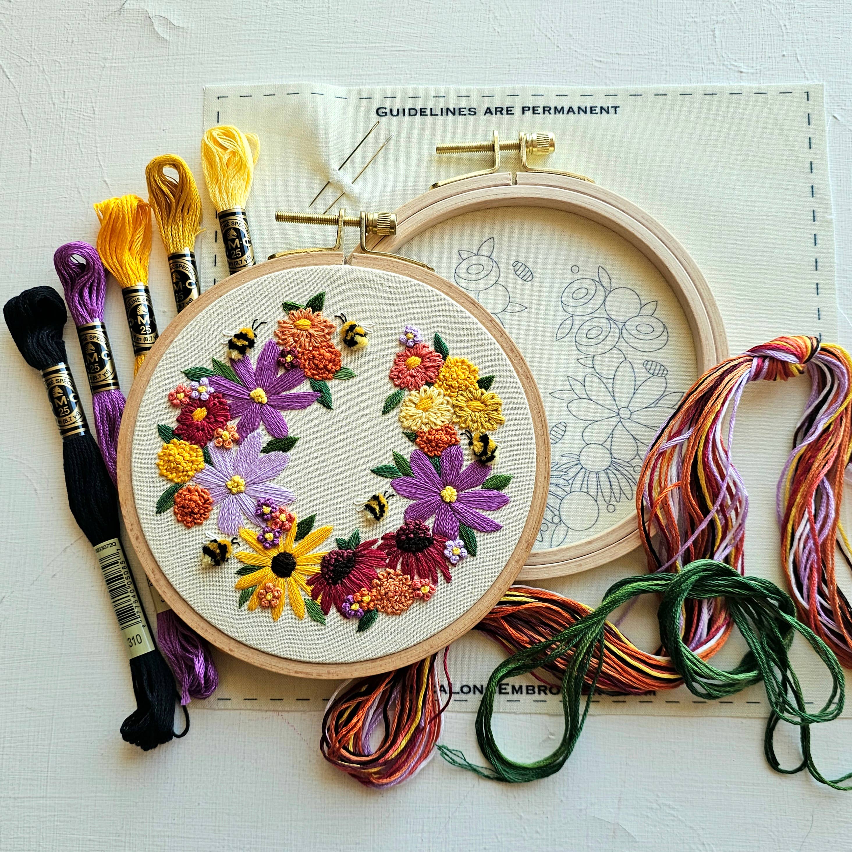 Bumblebee Bouquet Embroidery Kit - Handcraft Harbor