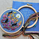 Cats & Full Moon Embroidery Kit - Handcraft Harbor