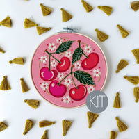 Cherries Embroidery Kit - Handcraft Harbor