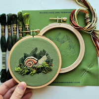 Forest Snail Intermediate Embroidery Kit - Handcraft Harbor