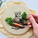 Garden Mouse Embroidery Kit - Handcraft Harbor