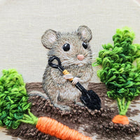 Garden Mouse Embroidery Kit - Handcraft Harbor