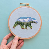 Mountain Bear Embroidery Kit - Handcraft Harbor