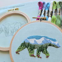 Mountain Bear Embroidery Kit - Handcraft Harbor