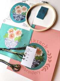 Peony Embroidery Kit - Handcraft Harbor