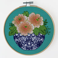 Peony Embroidery Kit - Handcraft Harbor