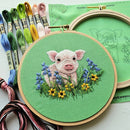 Posing Piglet Embroidery Kit - Handcraft Harbor