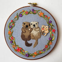 Sea Otters Enamel Needle Minder - Handcraft Harbor