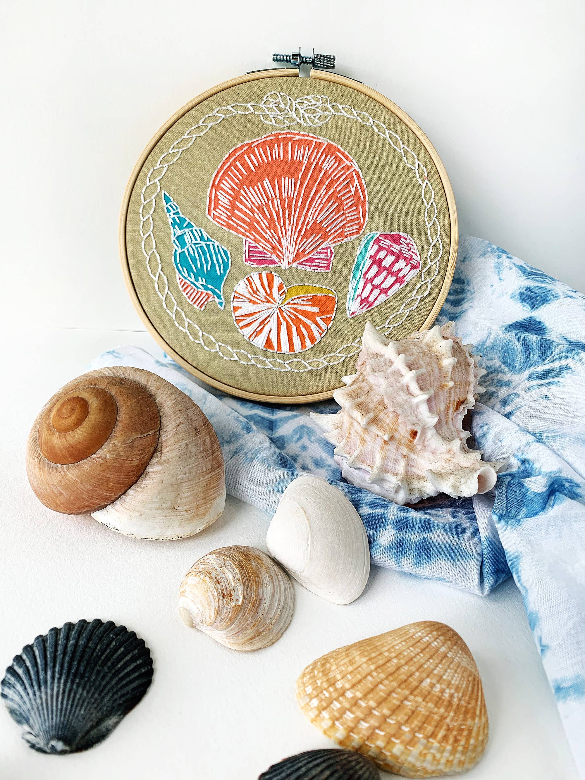 Shells Embroidery Kit - Handcraft Harbor