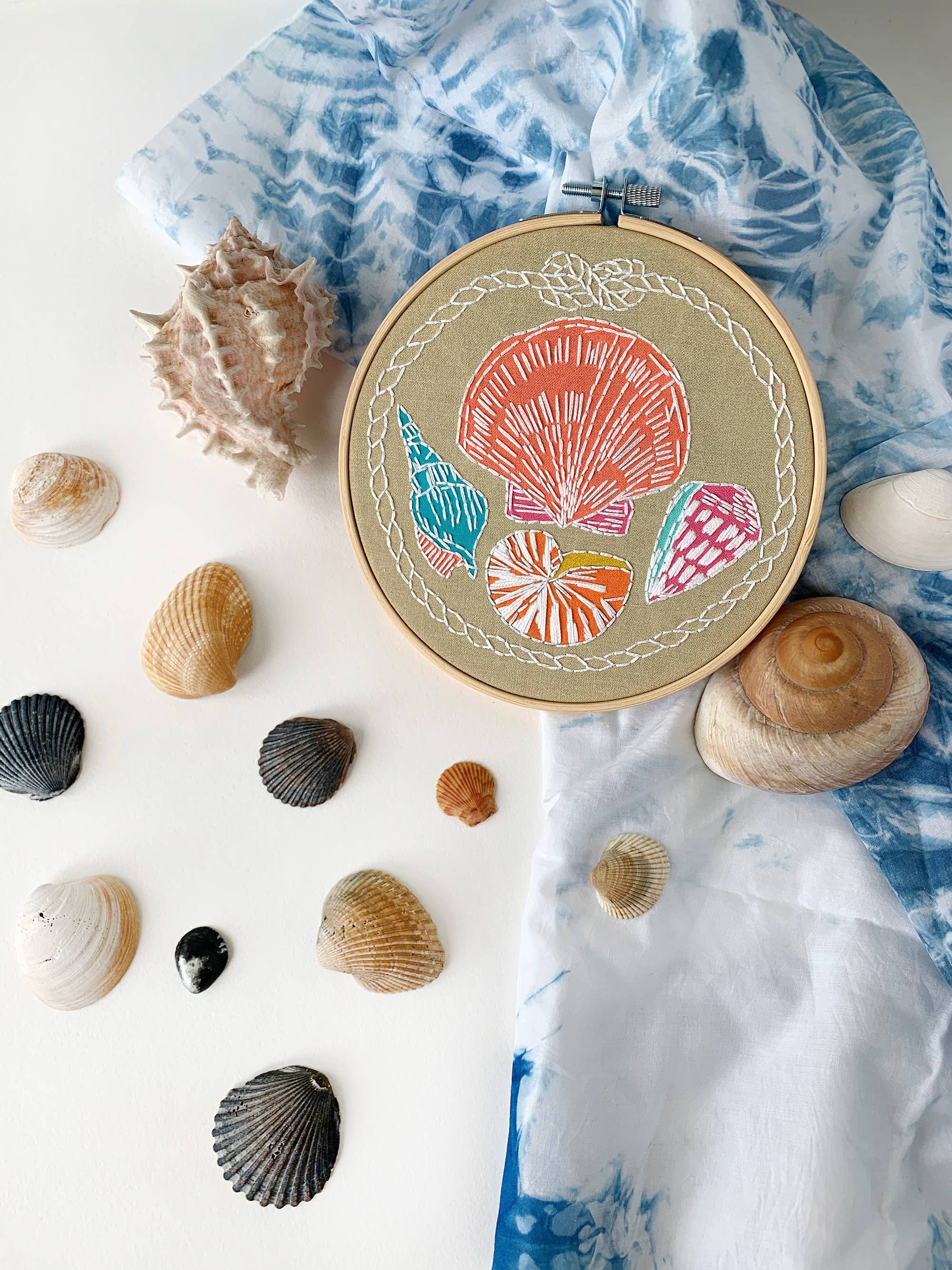 Shells Embroidery Kit - Handcraft Harbor