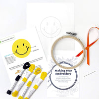 Smiley Face 4" Embroidery Kit - Handcraft Harbor