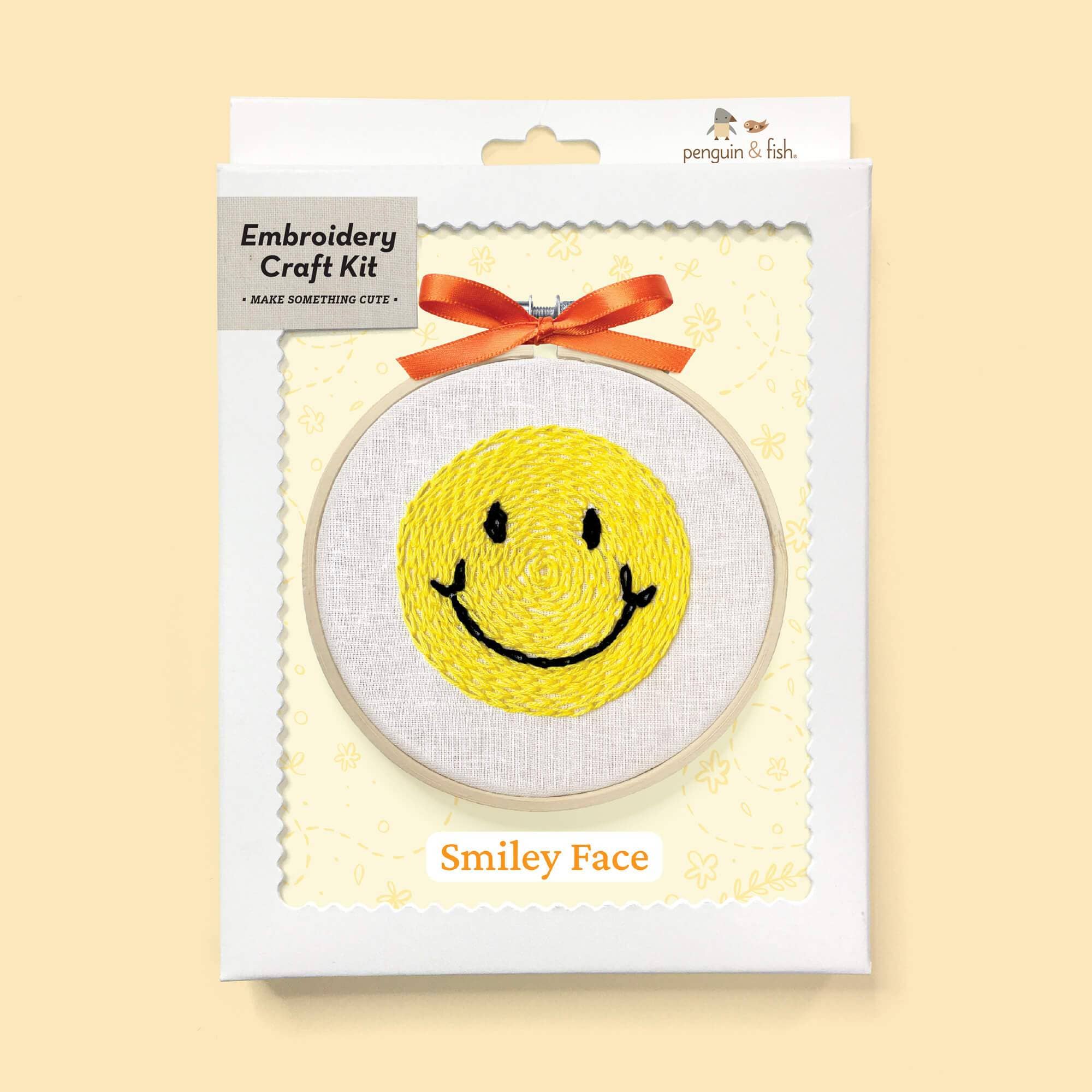 Smiley Face 4" Embroidery Kit