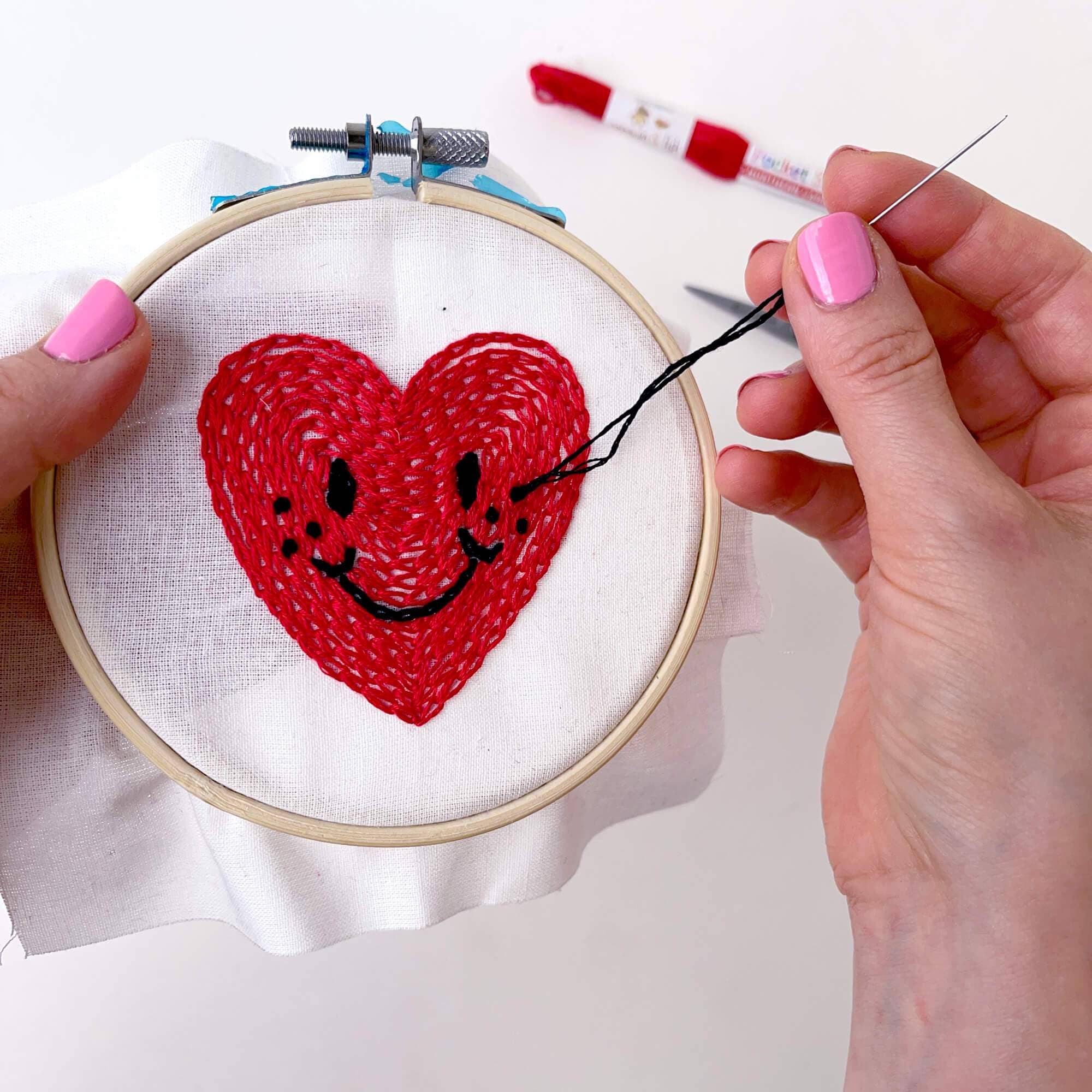 Smiley Heart 4" Embroidery Kit