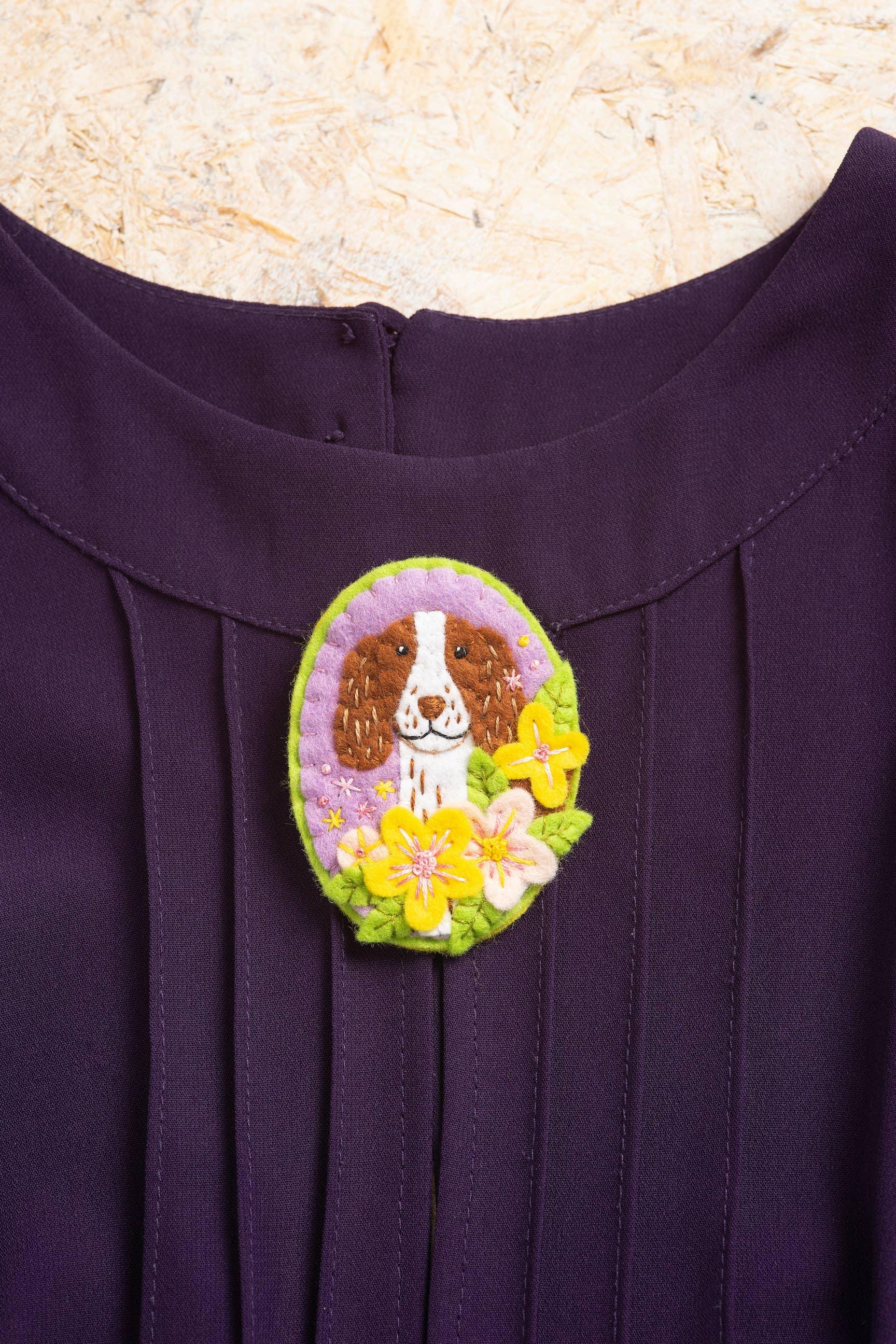 Springer Spaniel Brooch Felt Craft Kit - Handcraft Harbor