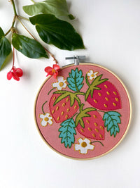 Strawberries Embroidery Kit - Handcraft Harbor