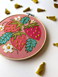 Strawberries Embroidery Kit - Handcraft Harbor