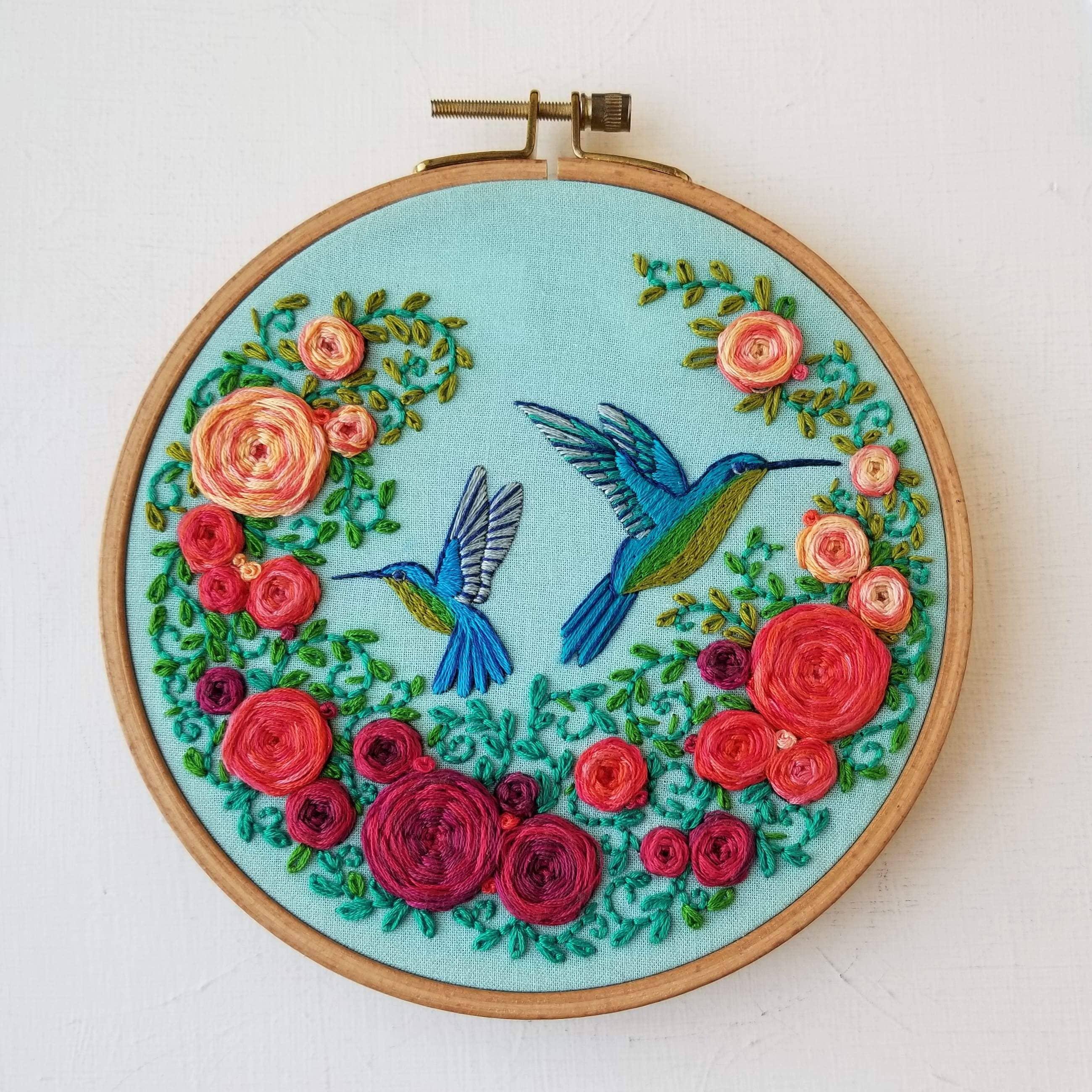 Summer Hummingbird Embroidery Kit - Handcraft Harbor