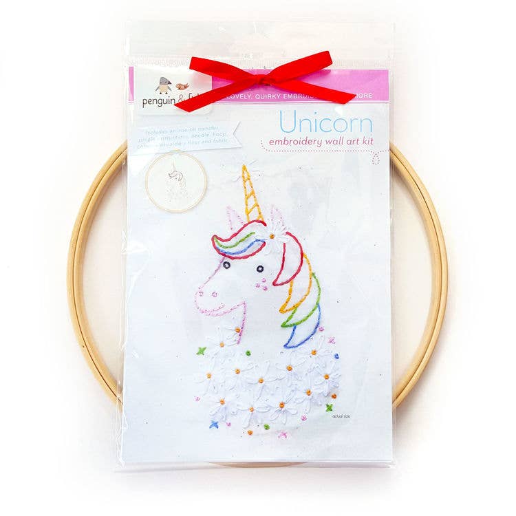 Unicorn Embroidery Wall Art Kit